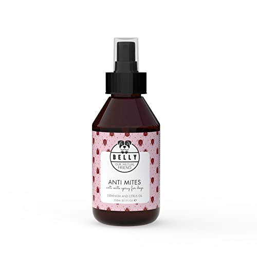 Hunde & Welpen Anti Milben Spray von BELLY 250 ml I Natürliches & Organisches Hunde mittel gegen Milben I Nachhaltige Alternative zu Hunde Milben Shampoo & Hunde Milben Tabletten von BELLY OUR MUTUAL FRIEND