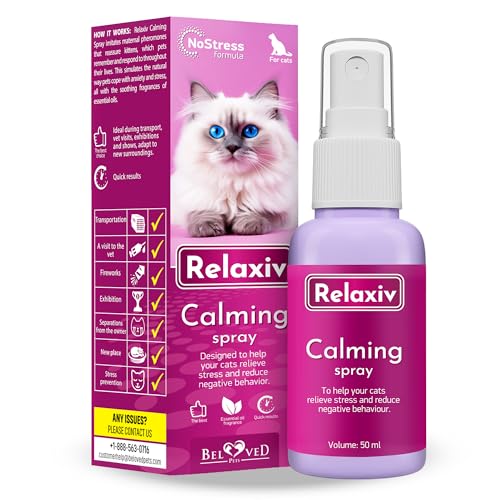 Relaxivet Beruhigungsspray für Katzen - Anti Stress Katze Beruhigungsmittel für Katzen Entspannung - Pheromone Katzen Spray gegen Urinieren & Kratz Relaxivet Beruhigungsspray für Katzen - Anti Stress Katze Beruhigungsmittel für Katzen Entspannung - Pheromone Katzen Spray gegen Urinieren & Kratz von Beloved Pets
