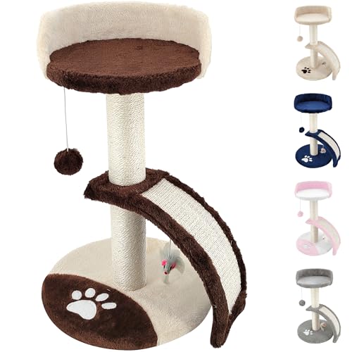 Beltom® KRATZBAUM KLETTERBAUM KATZENKRATZBAUM KATZENBAUM SPIELBAUM 54 cm. Park Spiele - Braun-Beige von Beltom