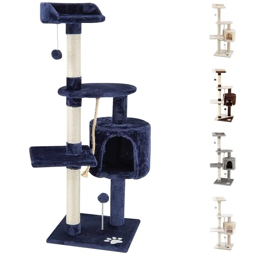 Beltom® Kratzbaum Katzenkratzbaum Kletterbaum Katzenbaum Katzen Spielbaum 112 cm. - Blau von Beltom