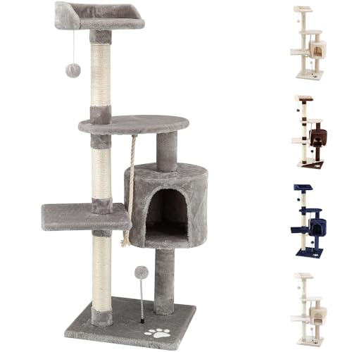 Beltom® Kratzbaum Katzenkratzbaum Kletterbaum Katzenbaum Katzen Spielbaum 112 cm. - Grau von Beltom