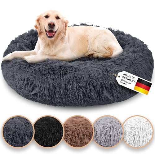 Belune® Hundebett [mit waschbarem Bezug] - [L, 100cm, Dunkelgrau] Hundebett Grosse Hunde, Hundebett mittelgroße Hunde, Hundekissen kleine Hunde, Hundekorb, Katzenbett, Hundekörbchen, Dog Bed von Belune