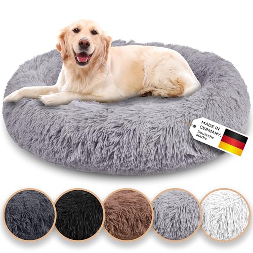 Belune® Hundebett [mit waschbarem Bezug] - [M, 80cm, Hellgrau] Hundebett Grosse Hunde, Hundebett mittelgroße Hunde, Hundekissen kleine Hunde, Hundekorb, Katzenbett, Hundekörbchen, Dog Bed von Belune