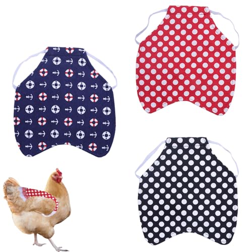 Belvanr 3 Stück Hühnersattel Hühnerrückenschutz,Hühner-Sattel Henne Schürze Jacke,Hen Chicken Saddle Hühner-Schürzen,Bequeme Hühnerschürzen Hühnerrücken und Seitenschutz Zubehör,für Geflügel im Freien von Belvanr