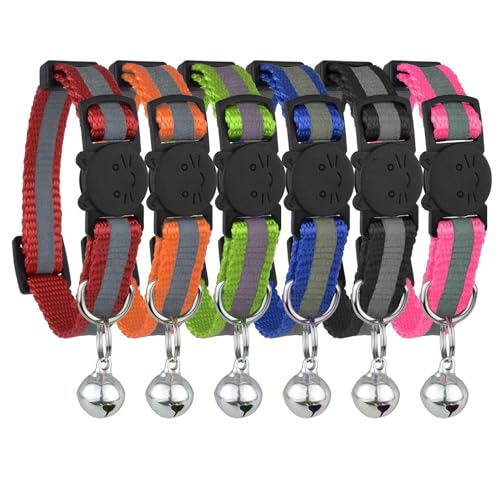Reflektierendes Katzenhalsband mit Glocke, 3er Set, Robust, Nylon, Coole Halsbänder für Hauskatzen Reflektierendes Katzenhalsband mit Glocke, 3er Set, Robust, Nylon, Coole Halsbänder für Hauskatzen von Bemix Pets