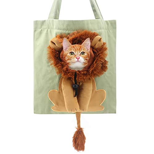 Bemodst Katzentragetasche, verstellbare Taschengröße, tragbare Haustiertasche für kleine Hunde und Haustier-Katzen für bis zu 6.8 kg Park-Wandern und Outdoor-Nutzung (grün) von Bemodst