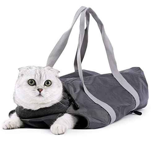 Katzen-Rucksack, tragbare Katzentasche mit Puppe, offene Reißverschlusstasche, lassen Sie die Katze mehr Gesellschaft bekommen, Oxford-Tuch, mit elastischer Tasche, Schwarz von Bemodst