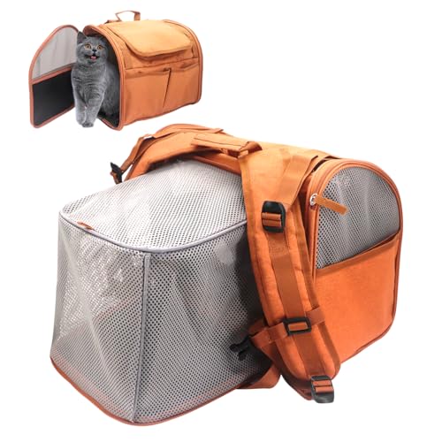 Katzenrucksack-Träger, Katzenrucksack, Hundetragerucksack, erweiterbarer Haustier-Tragerucksack, kleine und mittelgroße Hunde und Katzen Taschen, bis zu 4,5 kg, für Reisen, Wandern, Outdoor Katzenrucksack-Träger, Katzenrucksack, Hundetragerucksack, erweiterbarer Haustier-Tragerucksack, kleine und mittelgroße Hunde und Katzen Taschen, bis zu 4,5 kg, für Reisen, Wandern, Outdoor von Bemodst
