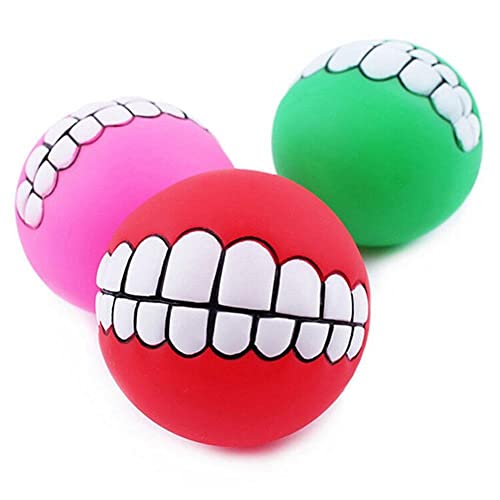 Bemvp Quietschende Sound Chew Ball 2pcs Zufällige Farbe Hunde Interaktiver Ball Lustige Hundzähne Holen Spielzeug Für Kleine Katzen Hunde von Bemvp