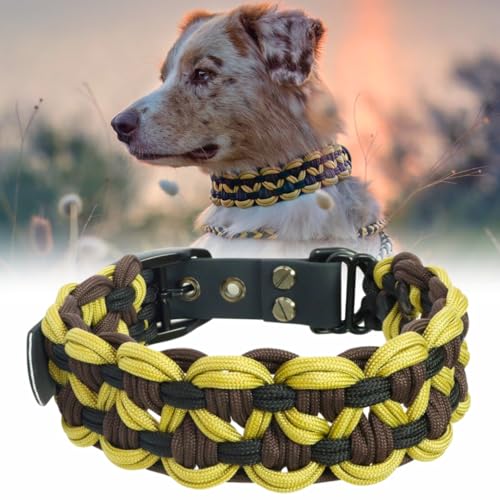 Ben&Bruno Hundehalsband | Breit & Verstellbar | 100% Handgefertigt | Robust, Sicher & Langlebig | Starkes Paracord Halsband | Halsbänder für Kleine, Mittelgroße & Große Hunde | Grün - M Ben&Bruno Hundehalsband | Breit & Verstellbar | 100% Handgefertigt | Robust, Sicher & Langlebig | Starkes Paracord Halsband | Halsbänder für Kleine, Mittelgroße & Große Hunde | Grün - M von Ben&Bruno