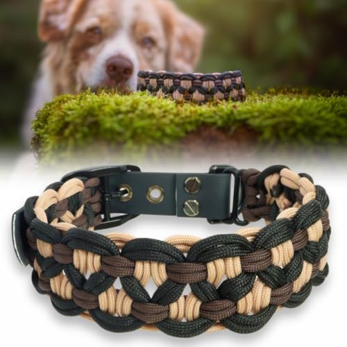 Ben&Bruno Hundehalsband | Breit & Verstellbar | 100% Handgefertigt | Robust, Sicher & Langlebig | Starkes Paracord Halsband | Halsbänder für Kleine, Mittelgroße & Große Hunde | Weiß - L Ben&Bruno Hundehalsband | Breit & Verstellbar | 100% Handgefertigt | Robust, Sicher & Langlebig | Starkes Paracord Halsband | Halsbänder für Kleine, Mittelgroße & Große Hunde | Weiß - L von Ben&Bruno