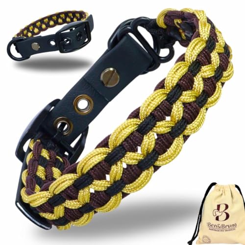 Ben&Bruno Hundehalsband | Breit & Verstellbar | 100% Handgefertigt | Robust, Sicher & Langlebig | Starkes Paracord Halsband | Halsbänder für Kleine, Mittelgroße & Große Hunde | Grün - S Ben&Bruno Hundehalsband | Breit & Verstellbar | 100% Handgefertigt | Robust, Sicher & Langlebig | Starkes Paracord Halsband | Halsbänder für Kleine, Mittelgroße & Große Hunde | Grün - S von Ben&Bruno