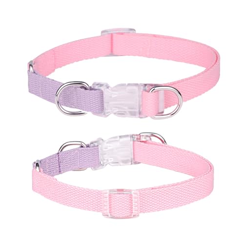 Pink Series Hundehalsband, Leder, verstellbare Halsbänder mit glitzernden Strasssteinen, Diamant-Nieten, bunte Blumen, für XS, kleine, mittelgroße Hunde, Katzen, Welpen, Kätzchen, Haustiere (25,4 cm ~ von Bencacawinstyle