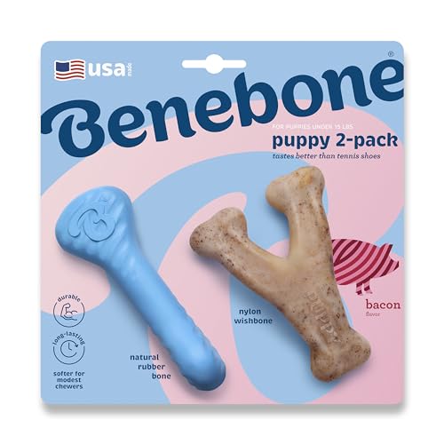 Benebone Puppy Gummiknochen / Querlenker, klein, 2 Stück von Benebone