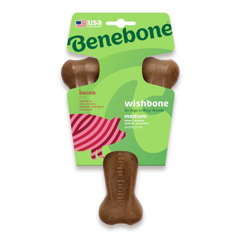 Benebone Wishbone Bacon - Medium: ca. L 22 x B 13 x H 4,5 cm von Benebone