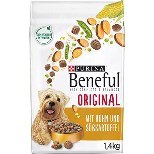 Beneful Original Hundefutter trocken, mit Huhn und Süßkartoffel, 6er Pack (6 x 1,4kg) von Beneful