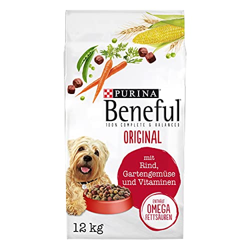 Beneful PURINA BENEFUL Original Hundefutter trocken, mit Rind und Gartengemüse, 1er Pack (1 x 12kg) von Beneful