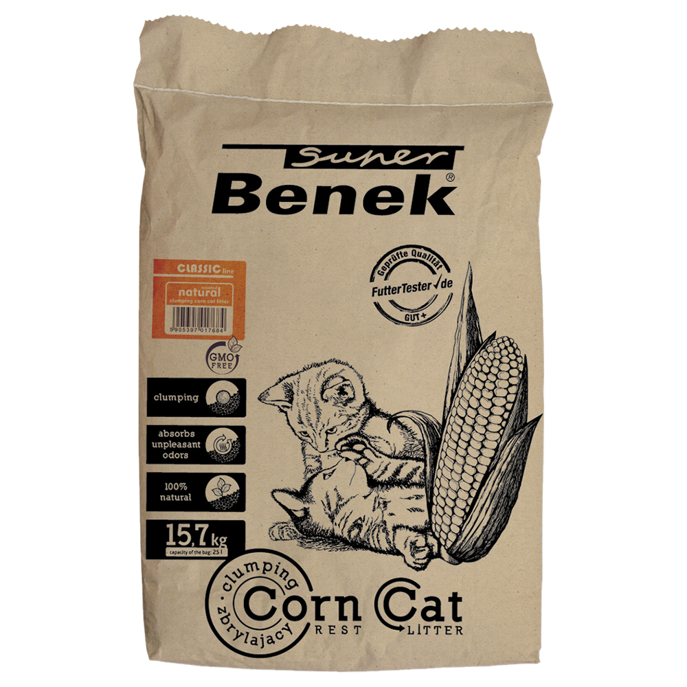 Super Benek Corn Cat Natural - 25 l (ca. 15,7 kg) von Benek