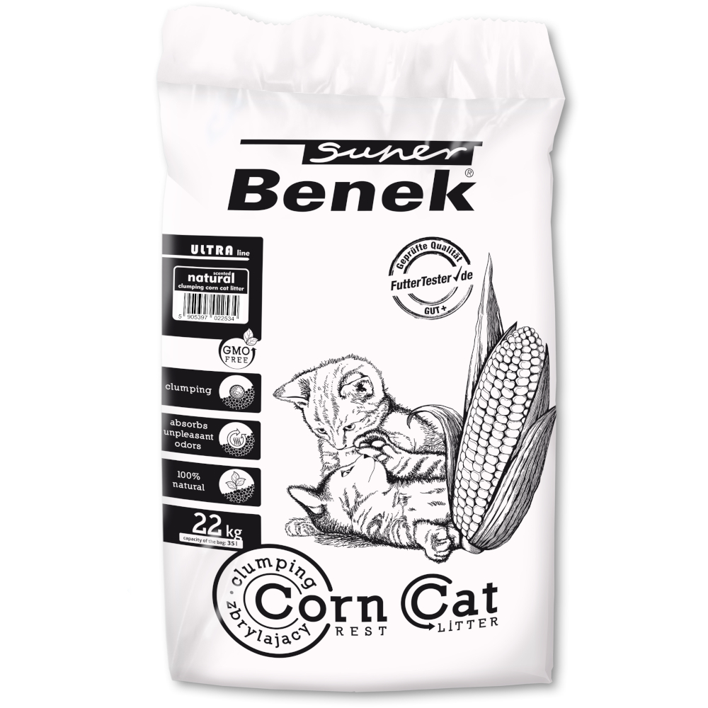 Super Benek Corn Cat Ultra Natural - 35 l (ca. 22 kg) von Benek