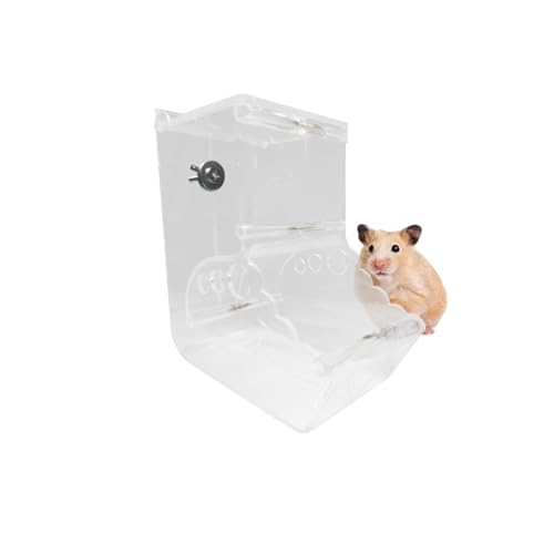 Benixmidart Automatischer Hamster-Futterspender aus klarem Acryl, automatischer Futterspender für Haustiere, Futterspender, Hamsterfutter, Meerschweinchen-Futterspender für Kleintierfütterung und von Benixmidart