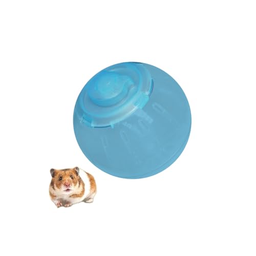Benixmidart Hamsterball, klarer Meerschweinchenball, Hamsterrad, niedlicher Hamsterlaufball, Hamsterspielzeug mit atmungsaktiven Löchern, Katzengesicht, Übungsball zum Trainieren (Blau, 10 cm) von Benixmidart