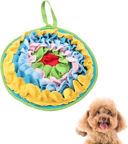 Benixmidart Hund Schnüffelmatte, Slow Feeder Hundenäpfe Schnüffelmatte mit Aufhängeseil, Hund Puzzle Feeder Haustier Futterspender Schnüffelmatte für Hunde zum Stressabbau (Floral) von Benixmidart