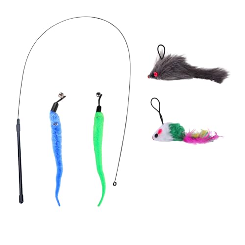 Benixmidart Katzenstab-Spielzeug, Interaktives Katzenspielzeug Katzen-Teaser Zauberstab mit Feder-Nachfüllungen, Flexibles Katzenfeder-Spielzeug, Katzen-Sticks zum Spielen der Jagd-Übung (Klassischer Benixmidart Katzenstab-Spielzeug, Interaktives Katzenspielzeug Katzen-Teaser Zauberstab mit Feder-Nachfüllungen, Flexibles Katzenfeder-Spielzeug, Katzen-Sticks zum Spielen der Jagd-Übung (Klassischer von Benixmidart