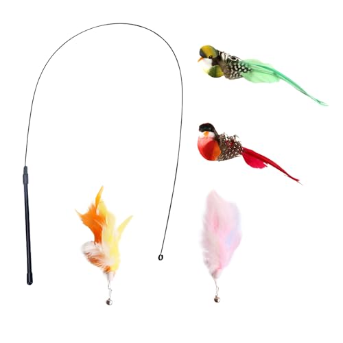 Benixmidart Katzenstab-Spielzeug, Interaktives Katzenspielzeug Katzen-Teaser Zauberstab mit Feder-Nachfüllungen, Flexibles Katzenfeder-Spielzeug, Katzenstäbchen zum Spielen der Jagd-Übung (Klassischer Benixmidart Katzenstab-Spielzeug, Interaktives Katzenspielzeug Katzen-Teaser Zauberstab mit Feder-Nachfüllungen, Flexibles Katzenfeder-Spielzeug, Katzenstäbchen zum Spielen der Jagd-Übung (Klassischer von Benixmidart