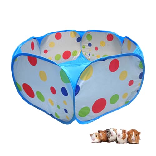 Benixmidart Kleintier-Laufstall, tragbares Meerschweinchen-Laufstall, Haustierkäfigzelt, wasserdichtes Pop-Up-offenes Haustierzelt, Metalldraht, Hofzaun für Hamster, Indoor-Outdoor-Übung (blau) von Benixmidart