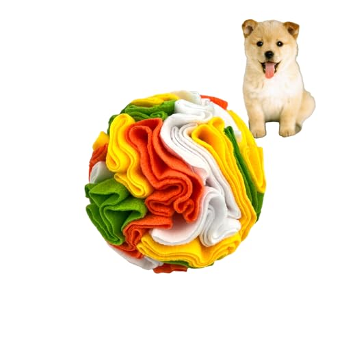 Benixmidart Schnüffelball für Hunde, interaktiver Schnüffelball, Hundeanreicherung, Schnüffelball, Hunde-Puzzle-Futterstation für Bewegung, Schnüffeltraining und langsames Füttern, Orange, 15 cm von Benixmidart