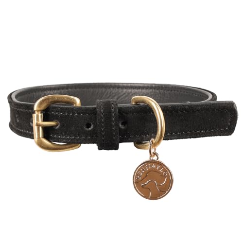Benji & Flo Noble Hundehalsband aus Wildleder, Größe XL, Schwarz / Gold Benji & Flo Noble Hundehalsband aus Wildleder, Größe XL, Schwarz / Gold von Benji & Flo
