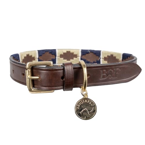 Benji & Flo Sublime Pololeder-Hundehalsband, Marineblau/Fossil, Größe L Benji & Flo Sublime Pololeder-Hundehalsband, Marineblau/Fossil, Größe L von Benji & Flo
