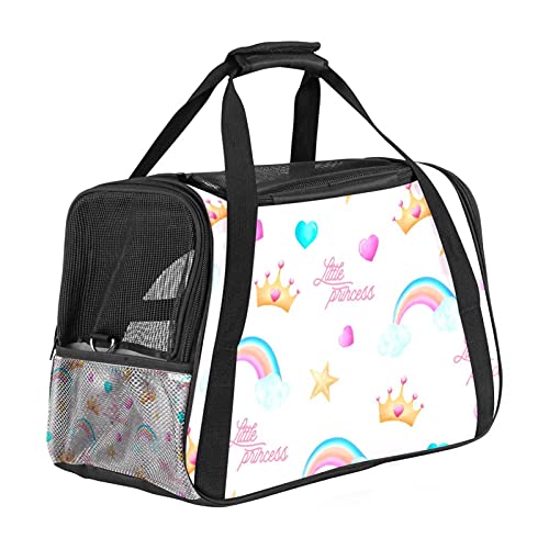 Cute Elements Little Princess Haustier-Reisetasche, Fluggesellschaften zugelassen, tragbar, weiche Seiten, für kleine, mittelgroße Hunde und Katzen von Bennigiry