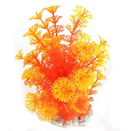 Aquarium-Dekoration aus Kunstharz, künstliche Wasserpflanzen, Aquarium-Dekoration, Orange. von Benoon