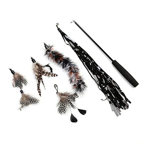 Benoon 6 Stück/Set Federspielzeug Für Katzen, Interaktives Einziehbares Cat Teaser Wand Chaser Toy Schwarz Benoon 6 Stück/Set Federspielzeug Für Katzen, Interaktives Einziehbares Cat Teaser Wand Chaser Toy Schwarz von Benoon