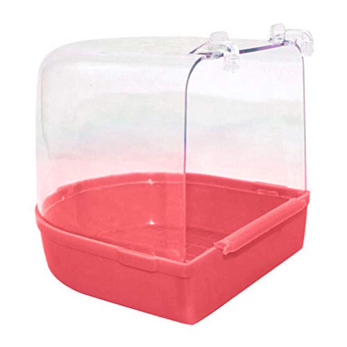 Benoon Hängender Käfig für Haustiere, Vogel, Papageien, transparent, Badewanne, Duschbox, zum Aufhängen, Rosa von Benoon