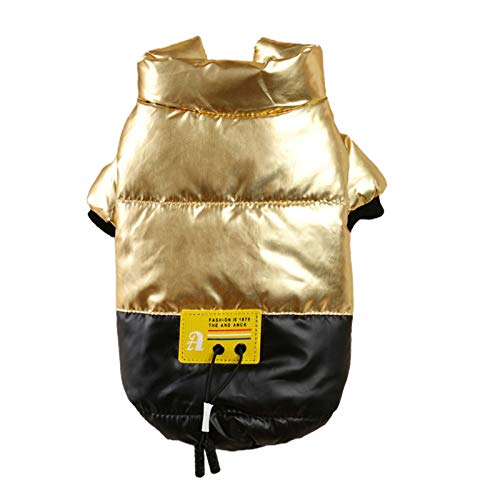 Haustier-Hunde-Kleidung, Weste, Wintermantel, Hundepullover, weich, warm, für Herbst und Winter, wasserdicht, mit Knopfverschluss, für Katzen und Hunde, Größe S, goldfarben Haustier-Hunde-Kleidung, Weste, Wintermantel, Hundepullover, weich, warm, für Herbst und Winter, wasserdicht, mit Knopfverschluss, für Katzen und Hunde, Größe S, goldfarben von Benoon