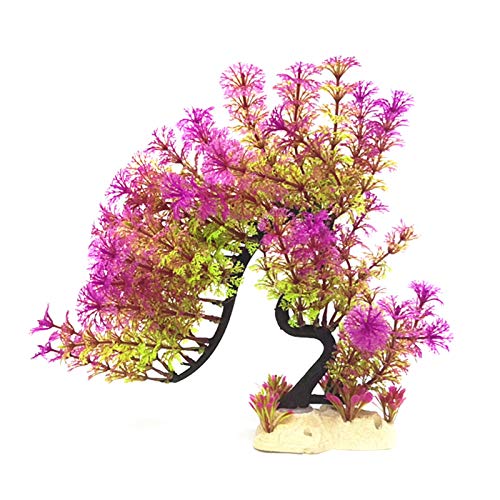 Korallen-Aquarium-Dekoration, buntes Drachen-Baum, Kunststoff, Blume, Aquarium, künstliche Ornamente – Violett von Benoon