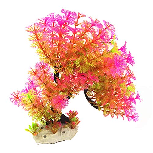 Korallen-Aquarium-Dekoration, buntes Drachen-Baum, Kunststoff-Blume, künstliche Ornamente – Rosa von Benoon