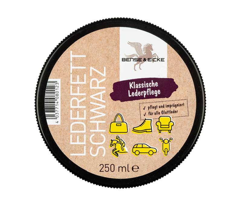 Bense & Eicke Lederfett schwarz 250ml Schwarzes Lederfett für Glattleder von Bense & Eicke