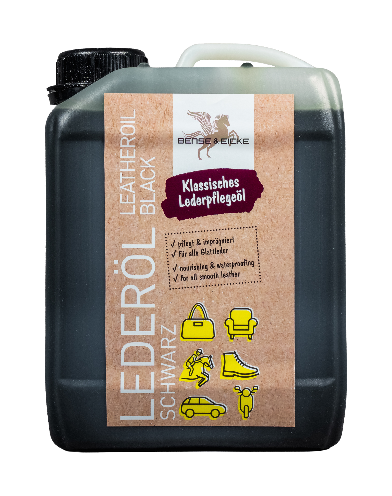Bense & Eicke Lederöl schwarz 2,5L Lederpflege für Glattleder Bense & Eicke Lederöl schwarz 2,5L Lederpflege für Glattleder von Bense & Eicke