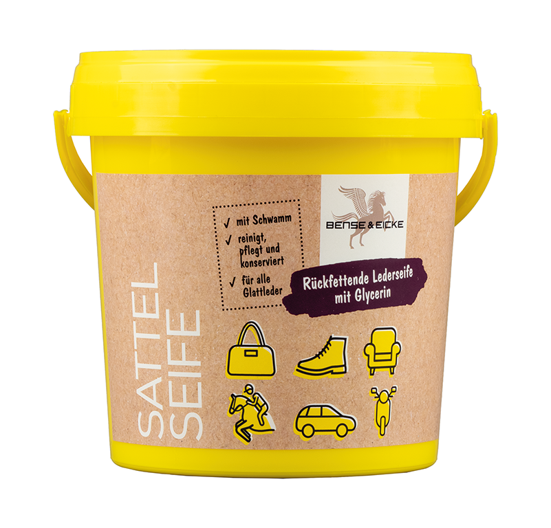 Bense & Eicke Sattelseife mit Schwamm - 1000 ml Rückfettende Pflege Bense & Eicke Sattelseife mit Schwamm - 1000 ml Rückfettende Pflege von Bense & Eicke