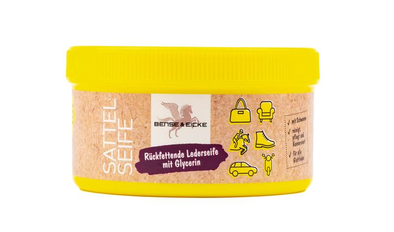 Bense & Eicke Sattelseife mit Schwamm 250ml Rückfettende Pflege von Bense & Eicke