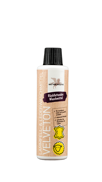 Bense & Eicke Velveton Lammfell- & Lederwaschmittel 250ml Reinigt & ist rückfettend Bense & Eicke Velveton Lammfell- & Lederwaschmittel 250ml Reinigt & ist rückfettend von Bense & Eicke