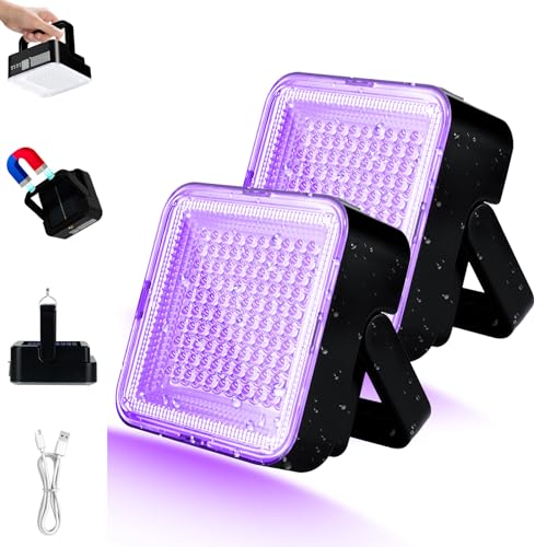 Led UV Lampe Schwarzlicht 2 Stück, 100 Led Taschenlampe, Wiederaufladbarer 5000Mah Akku Schwarzlichtlampe, 395Nm Schwarzlicht Lampe, Ip65 Bernstein Lampe, Haustierurin-Detektor FüR Hunde/Katzen Led UV Lampe Schwarzlicht 2 Stück, 100 Led Taschenlampe, Wiederaufladbarer 5000Mah Akku Schwarzlichtlampe, 395Nm Schwarzlicht Lampe, Ip65 Bernstein Lampe, Haustierurin-Detektor FüR Hunde/Katzen von Benss