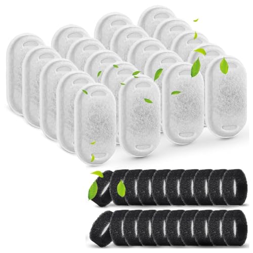 Benssey Filter für Katzentrinkbrunnen, Passend für 64 Oz/2 L und 108/3,2 L, Ersatzfilter Aus Edelstahl für Trinkbrunnen, 20 Filter, 20 Schwämme Benssey Filter für Katzentrinkbrunnen, Passend für 64 Oz/2 L und 108/3,2 L, Ersatzfilter Aus Edelstahl für Trinkbrunnen, 20 Filter, 20 Schwämme von Benssey