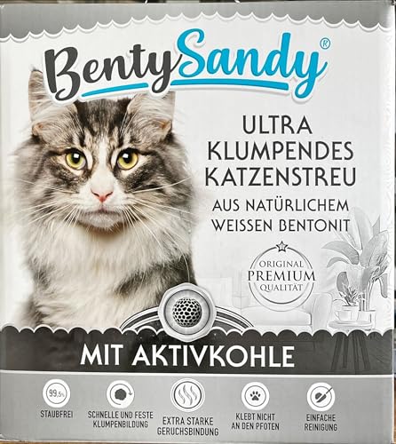 BentySandy® Ultra Klumpendes Katzenstreu (Aktivkohle) von BentySandy
