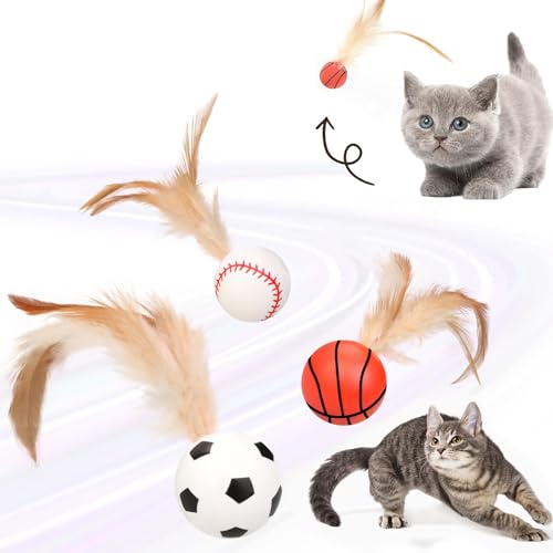 Beojonvy 3 Stück Hüpfender Katzenball mit Feder, 2025 Neues Interaktives Feder-Katzenball Elastischer hochelastischer Hüpfzeug Federballspielzeug Katzenspielzeug, für Katzen Drinnen & Draußen Beojonvy 3 Stück Hüpfender Katzenball mit Feder, 2025 Neues Interaktives Feder-Katzenball Elastischer hochelastischer Hüpfzeug Federballspielzeug Katzenspielzeug, für Katzen Drinnen & Draußen von Beojonvy