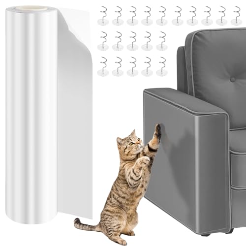 Beojonvy Katzen Kratzschutz Folie, Kratzfolie-Katzen-Selbstklebend, Kratzschutz-für-Katzens, Anti-Kratz-Folie für Hunde Kratzwand Kratzschutzs Geeignet für Sofas, Wände und Möbel (30 cm x 3 m) von Beojonvy