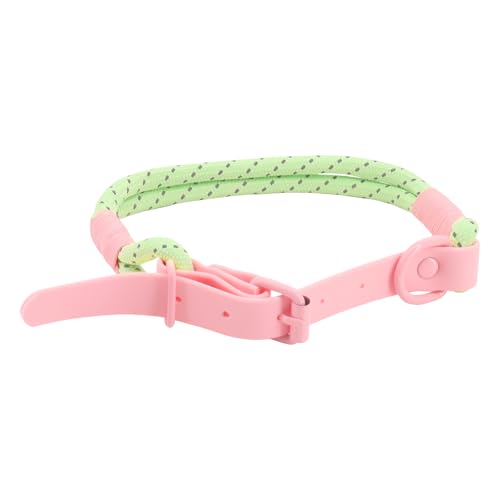 Beowanzk Hundehalsband, reflektierendes Hundehalsband-Supreme mit weichem & starkem Nylon, Hundehalsbänder für kleine, mittelgroße Hunde (Rosa-Grün, M) von Beowanzk